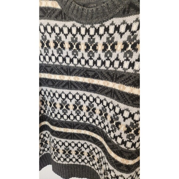 J Crew Womens Fair Isle Lambswool Sweater Nordic Crew Neck Small Pullover - Picture 2 of 9